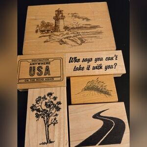 NWT Wooden Stamps Set with Nature Designs